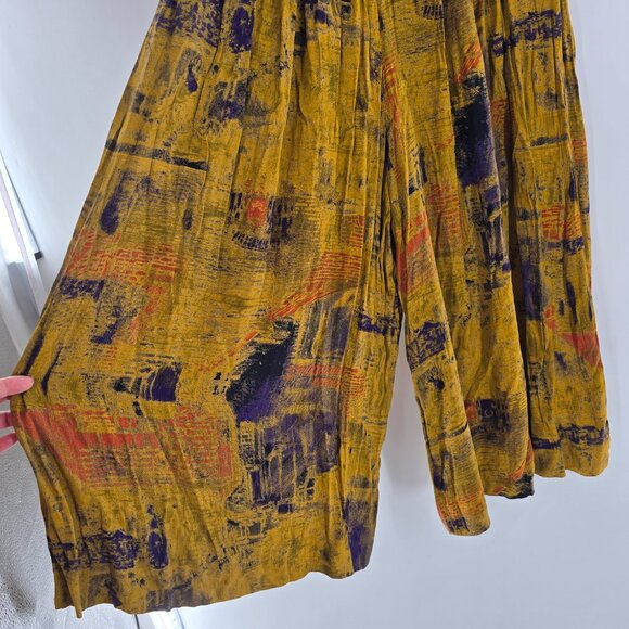Marsha Brander Componix Size 14 Floral Culottes Split Skirt‎ Gaucho Pants Yellow - Picture 3 of 8